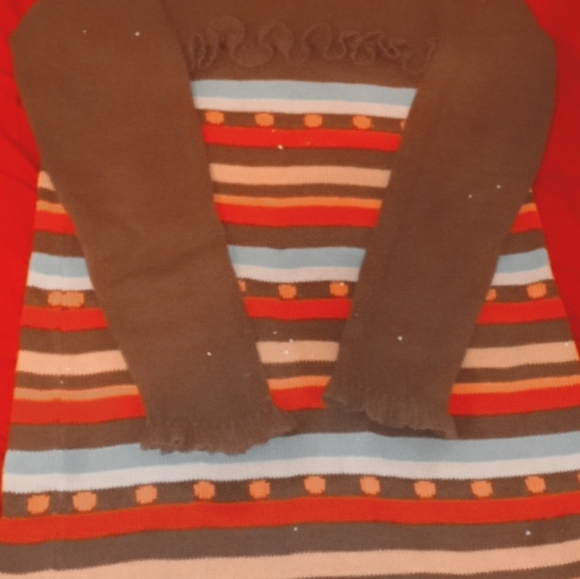 Striped girls sweater dress size 10/12 - Picture 2 of 4